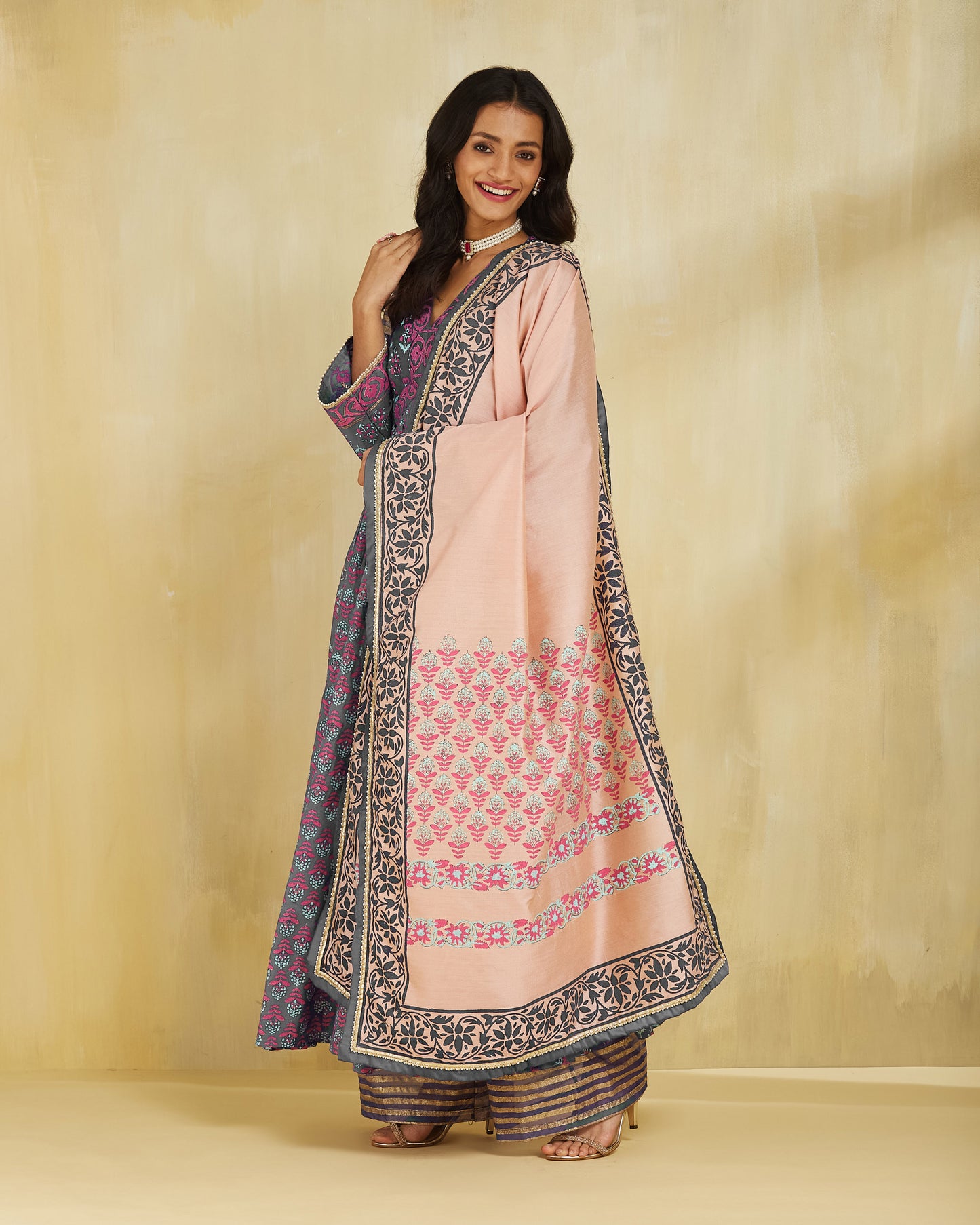 Firoza Kurta With Plazo And Dupatta