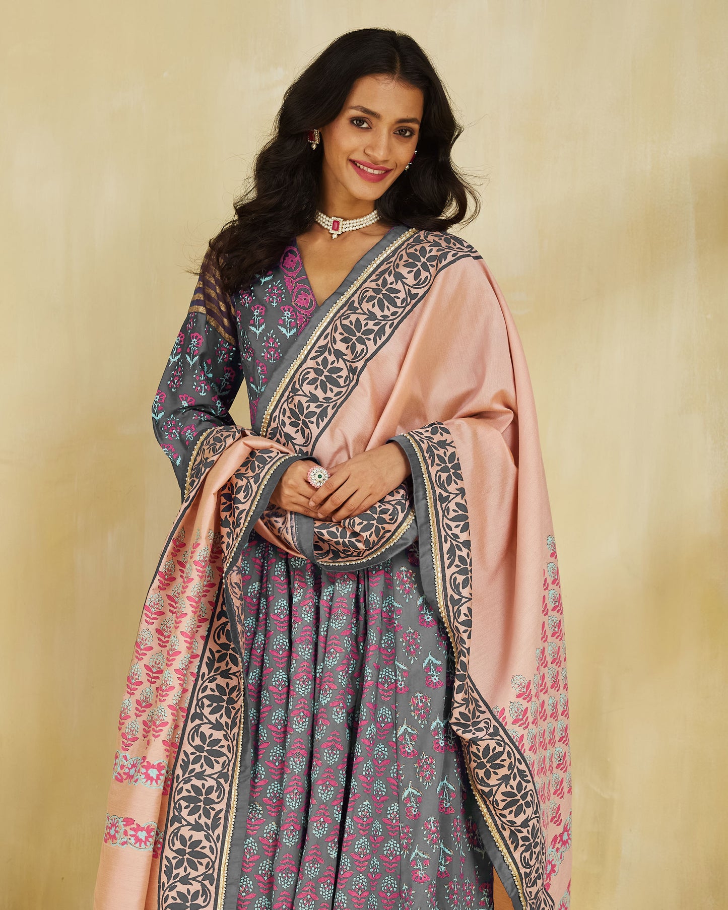 Firoza Kurta With Plazo And Dupatta