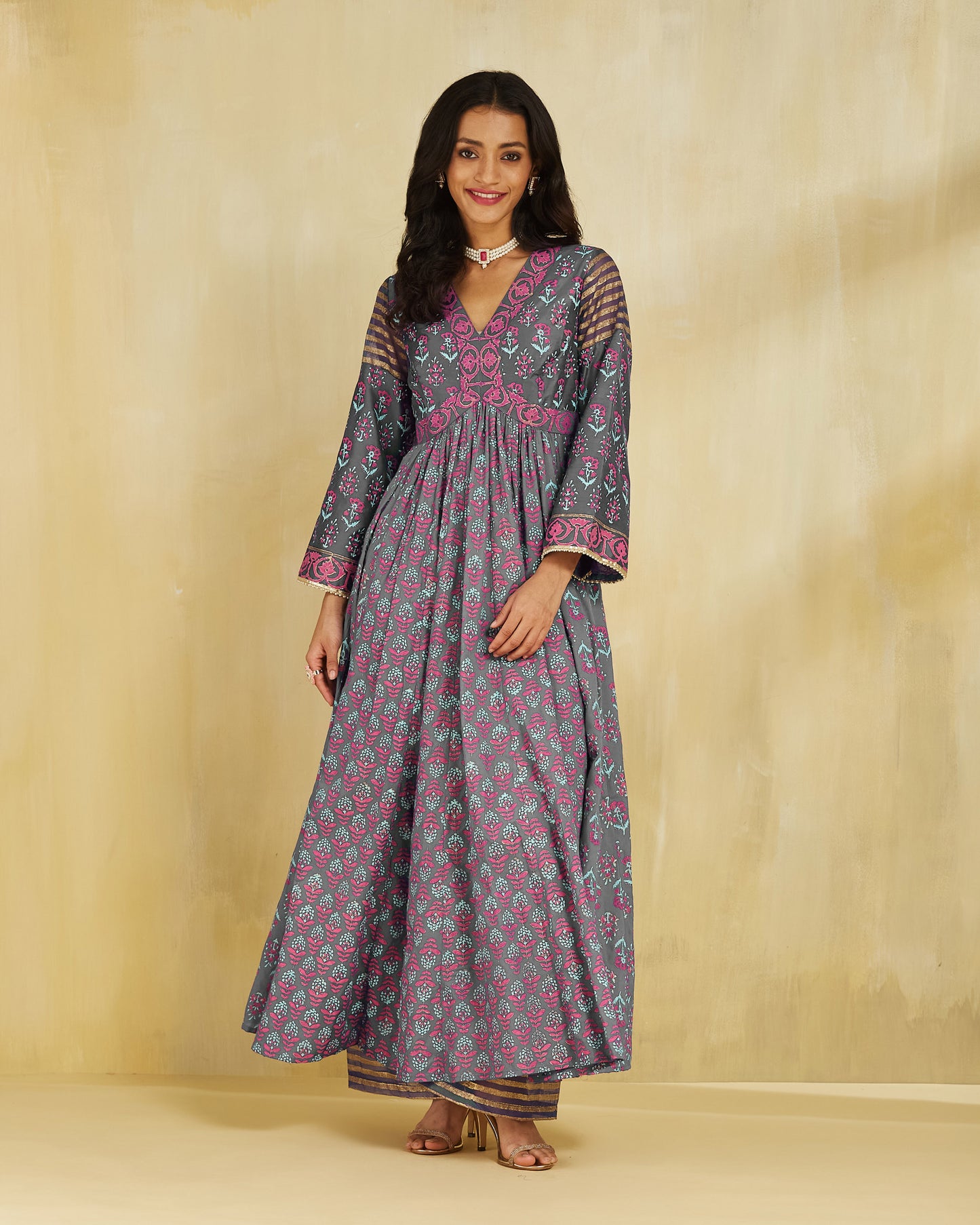 Firoza Kurta With Plazo And Dupatta