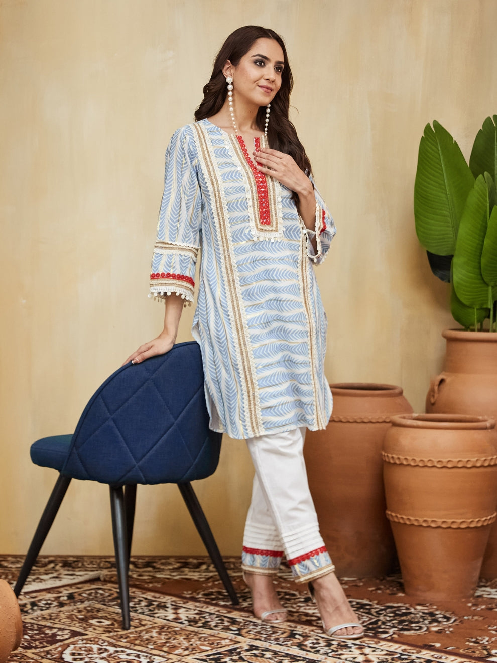Anushka U Cut Kurta With Pant