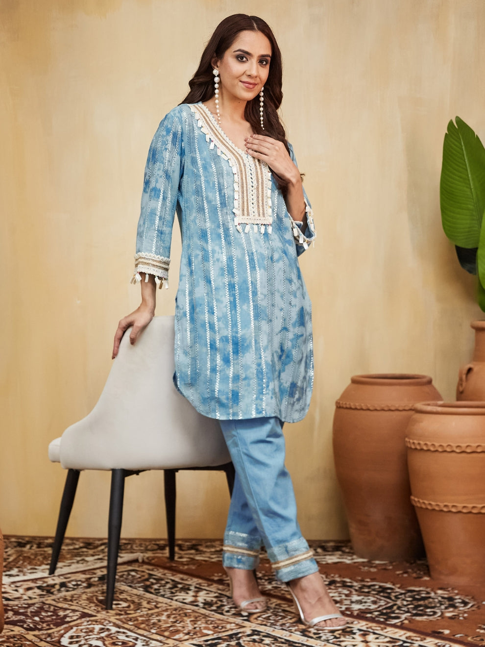 Anushka U Cut Kurta With Pant