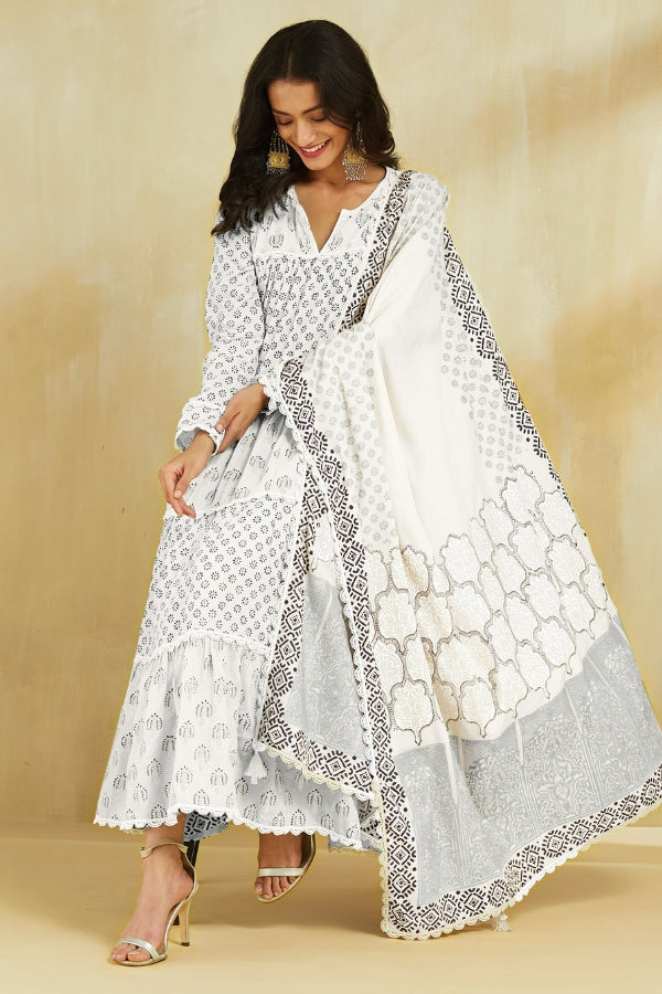 Firoza Kurta With Plazo And Dupatta