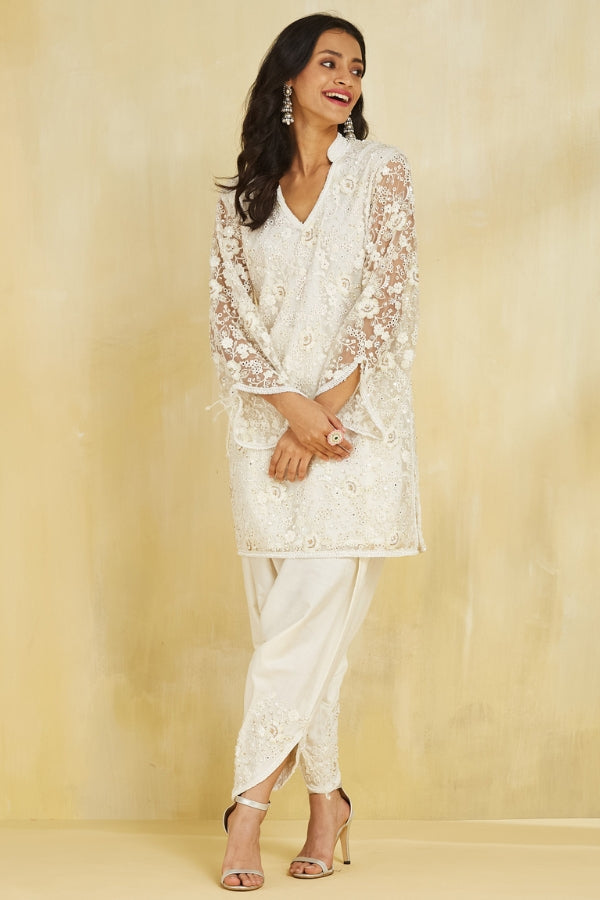 Firoza kurta with Tulip