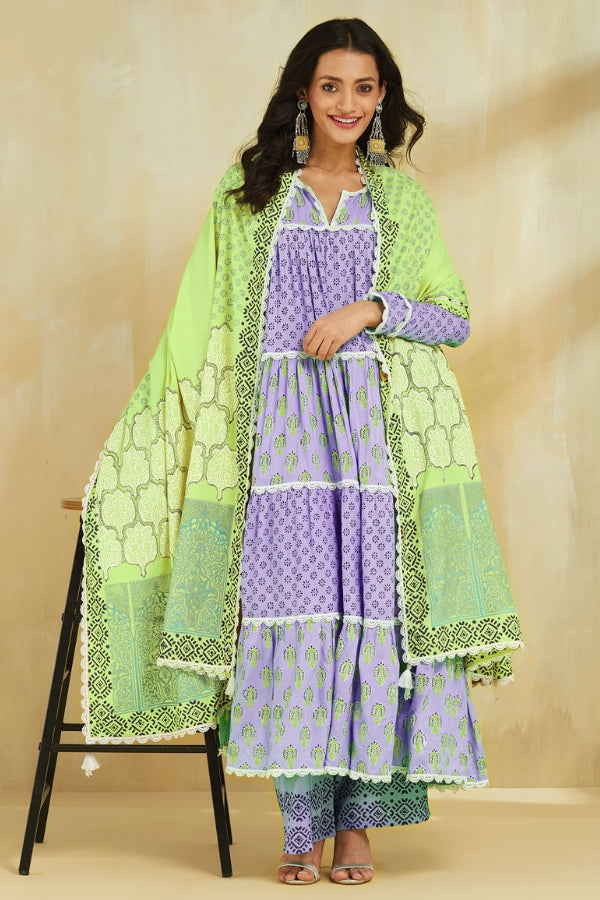 Firoza Kurta With Plazo And Dupatta