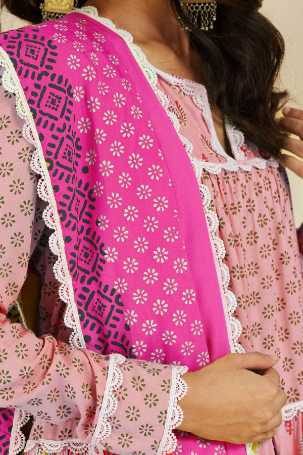Firoza Kurta With Plazo and Dupatta