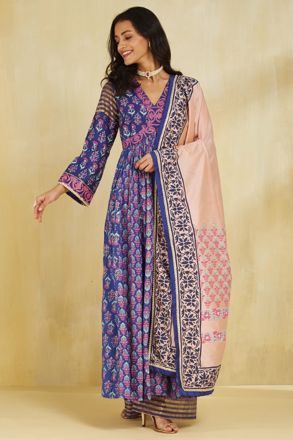 Firoza kurta with plazo and dupatta