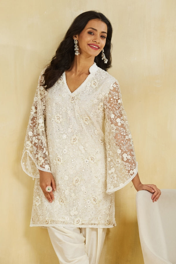 Firoza kurta with Tulip