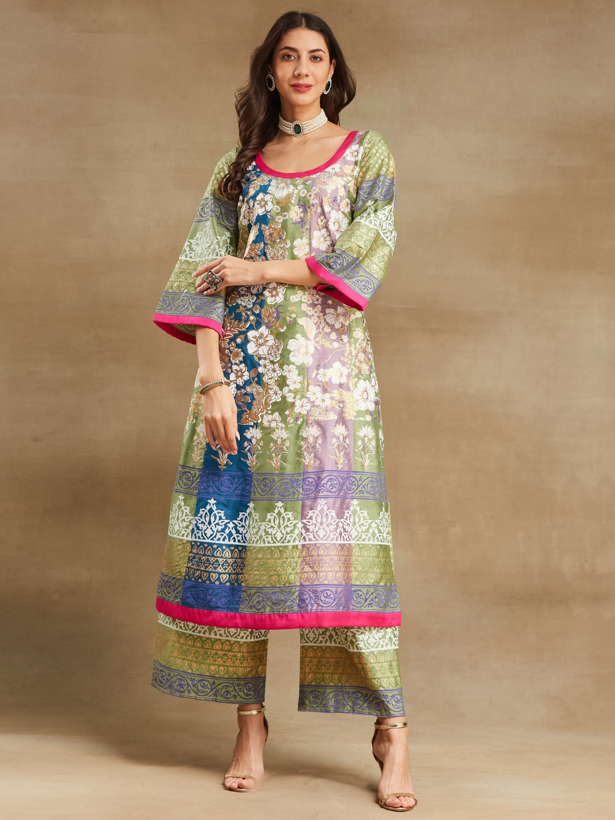 Noor a line kurta with plazo and dupatta