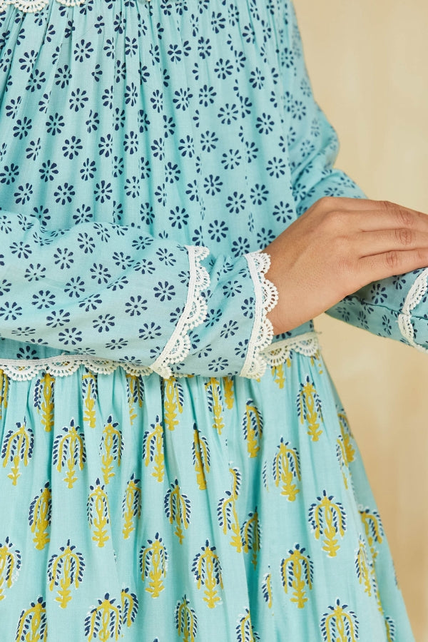 Firoza Kurta With Plazo And Dupatta