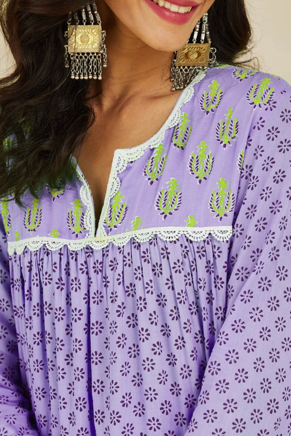 Firoza Kurta With Plazo And Dupatta