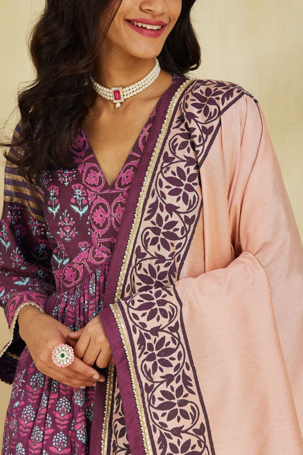 Firoza Kurta With Plazo And Dupatta