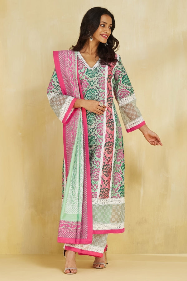 Firoza Kurta With Plazo And Dupatta