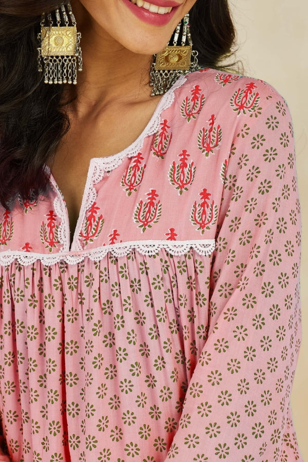 Firoza Kurta With Plazo and Dupatta