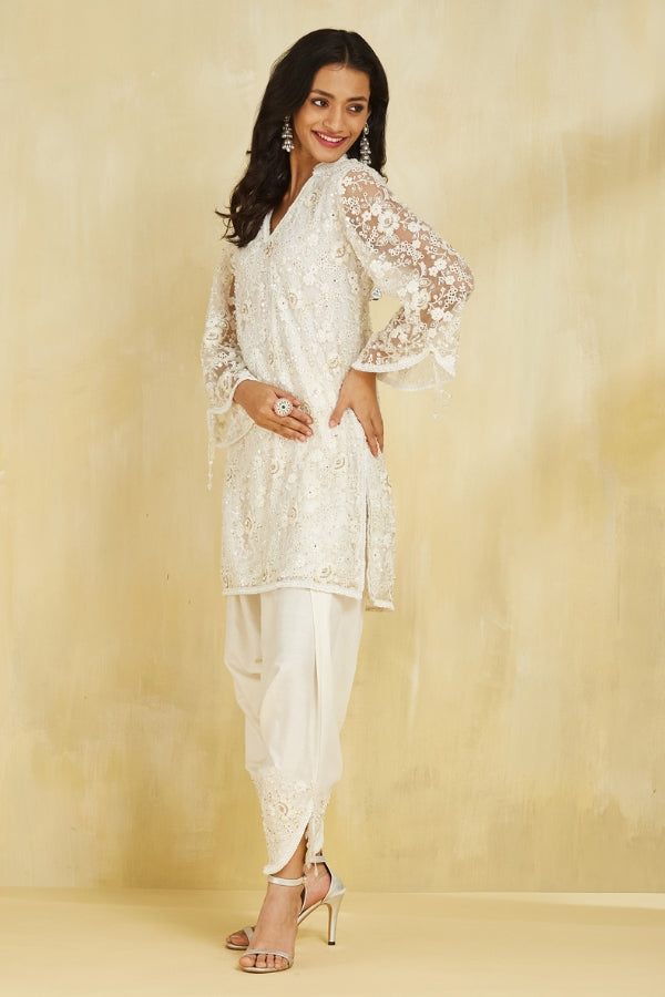 Firoza kurta with Tulip