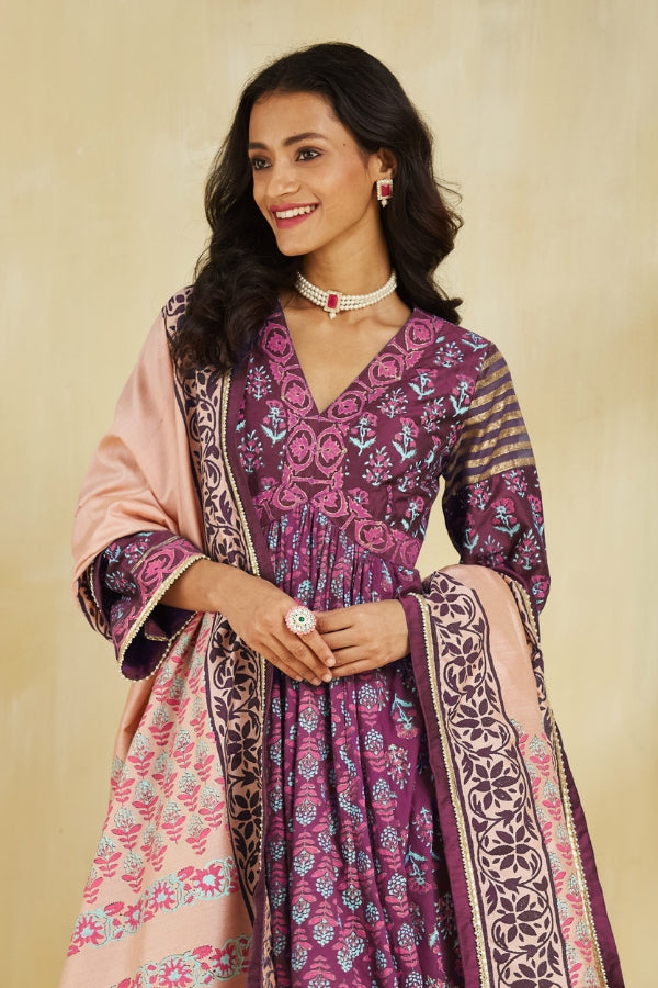 Firoza Kurta With Plazo And Dupatta