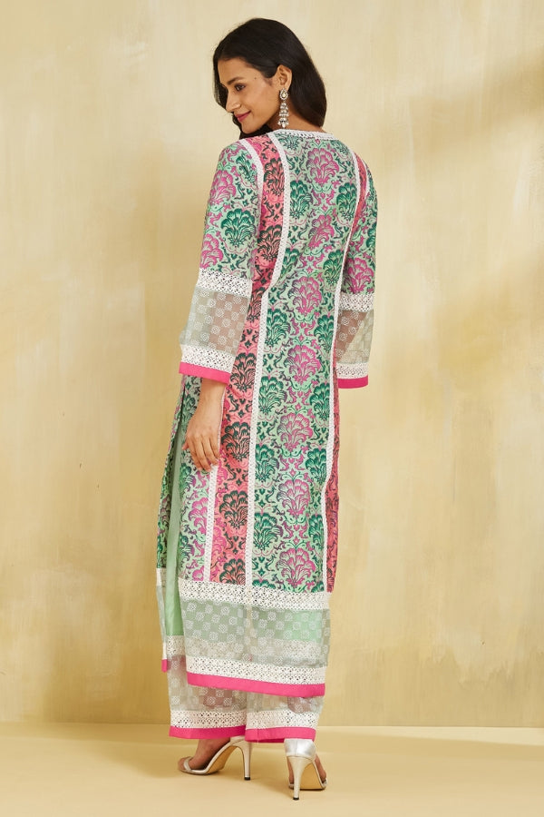 Firoza Kurta With Plazo And Dupatta