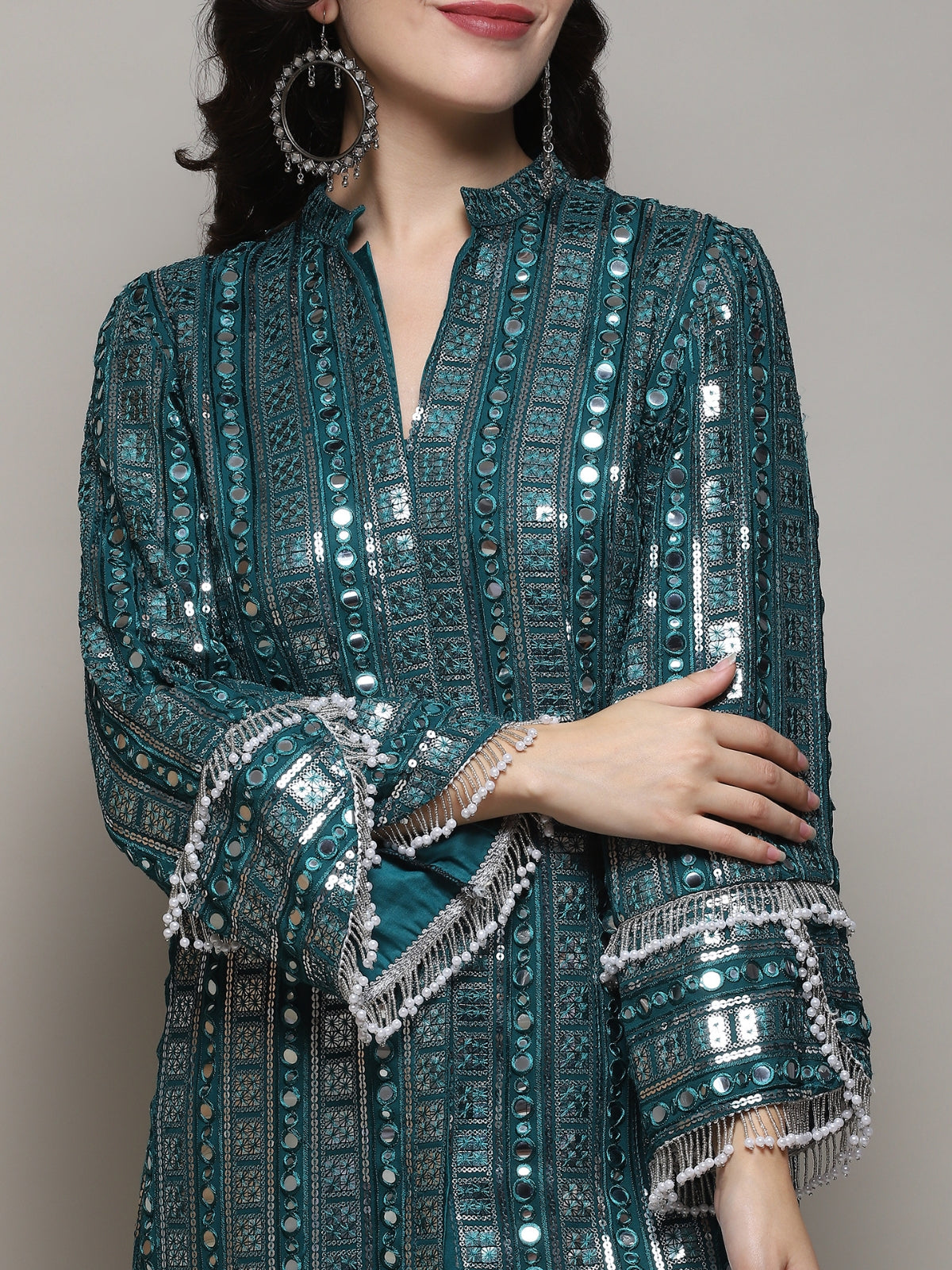 Emerald Green Azra kurta with Tulip