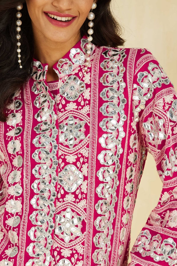 Firoza kurta with tulip