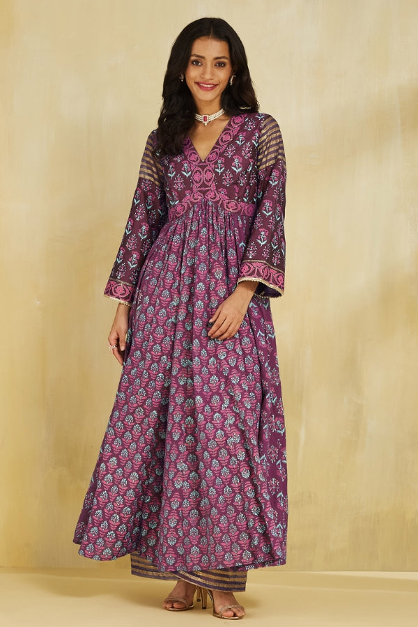 Firoza Kurta With Plazo And Dupatta