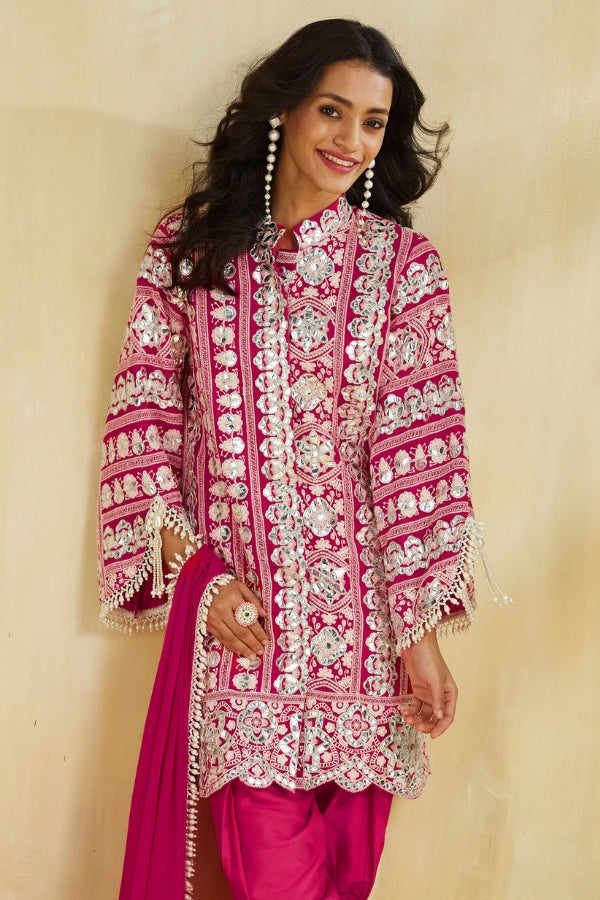 Firoza kurta with tulip