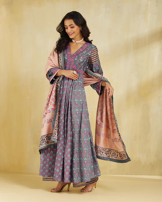Firoza Kurta With Plazo And Dupatta