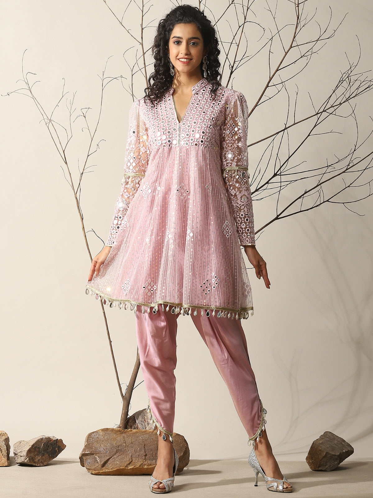 Lilac Rahat Kurta With Tulip