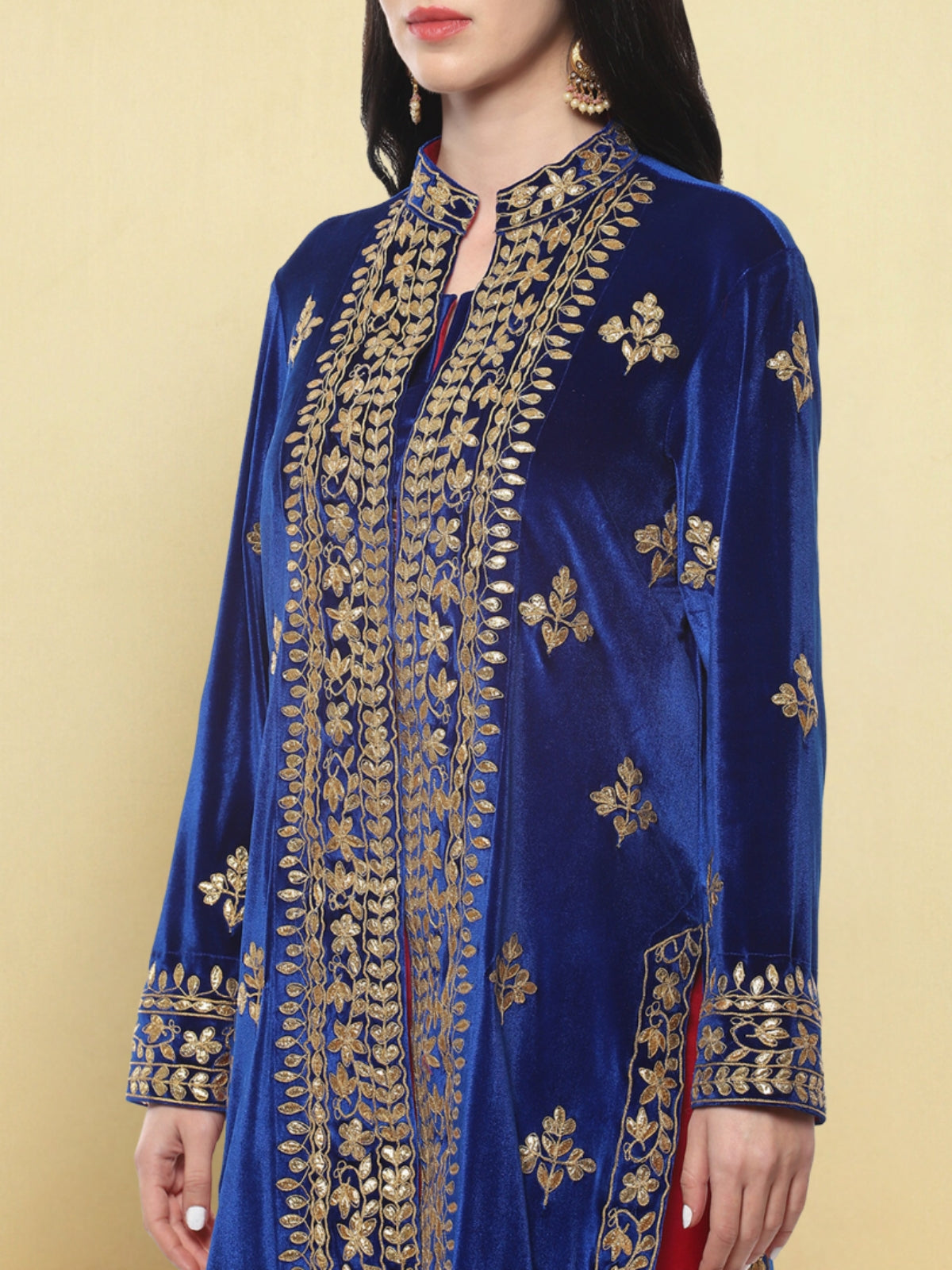 Velvet Magic Jacket With Inner plazo And Dupatta