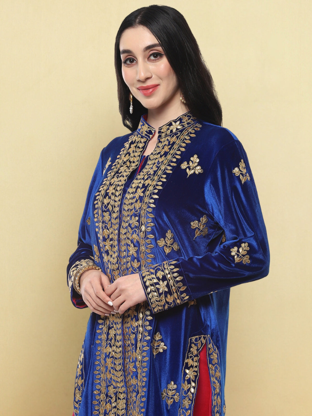 Velvet Magic Jacket With Inner plazo And Dupatta