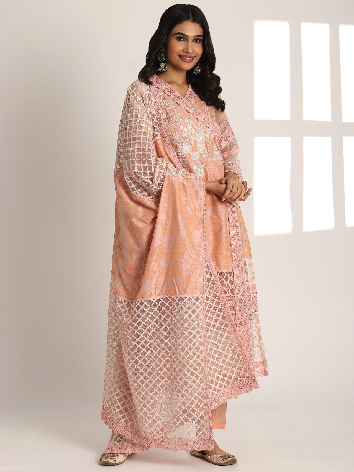 Falak Angrakha Kurta With Pant And Dupatta