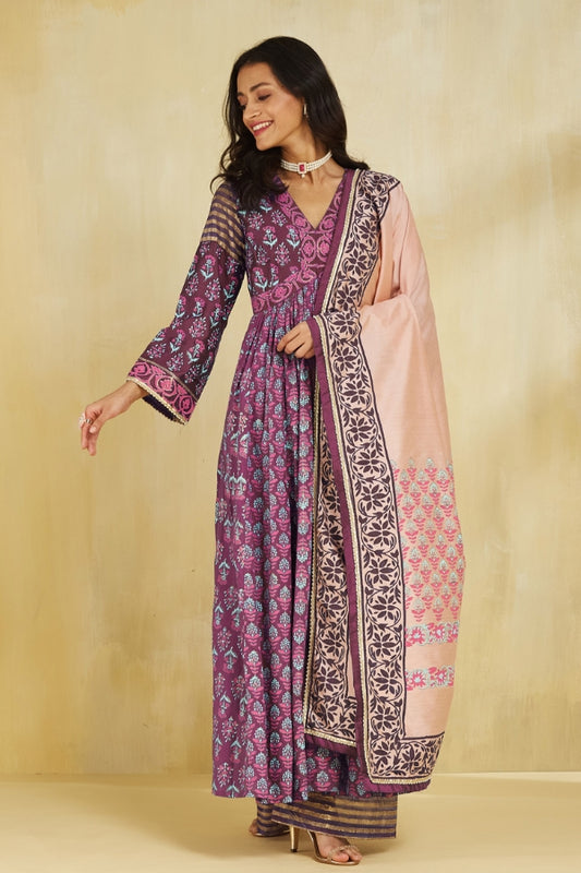 Firoza Kurta With Plazo And Dupatta