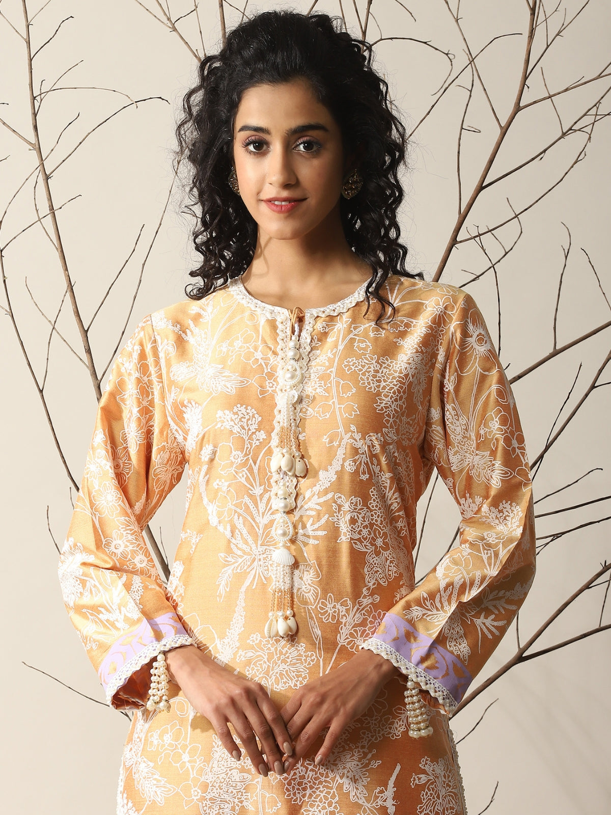 Peachy Orange Rahat Kurta With Dupatta And Tulip Salwar