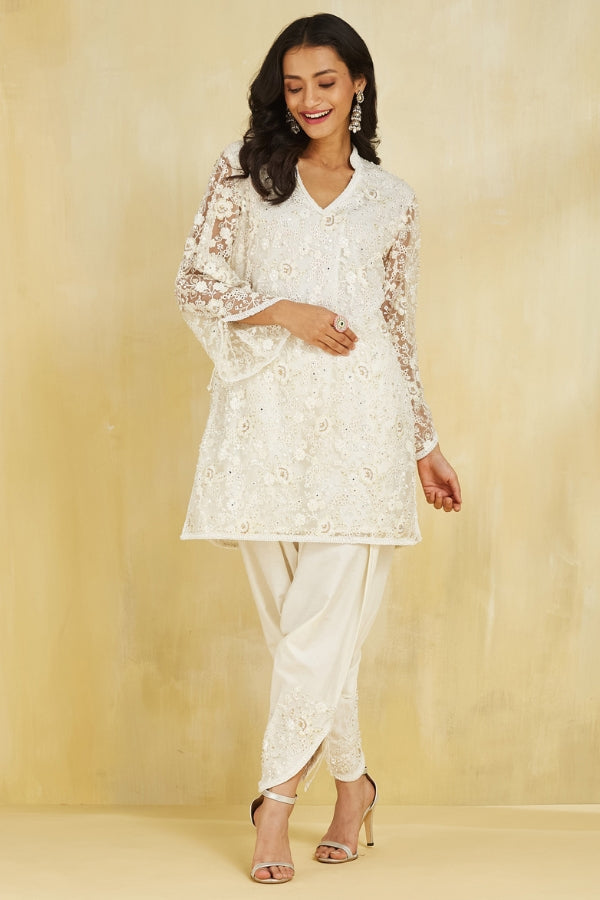 Firoza kurta with Tulip