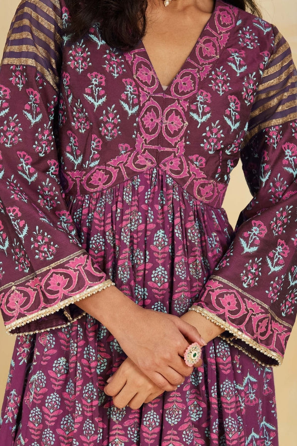 Firoza Kurta With Plazo And Dupatta