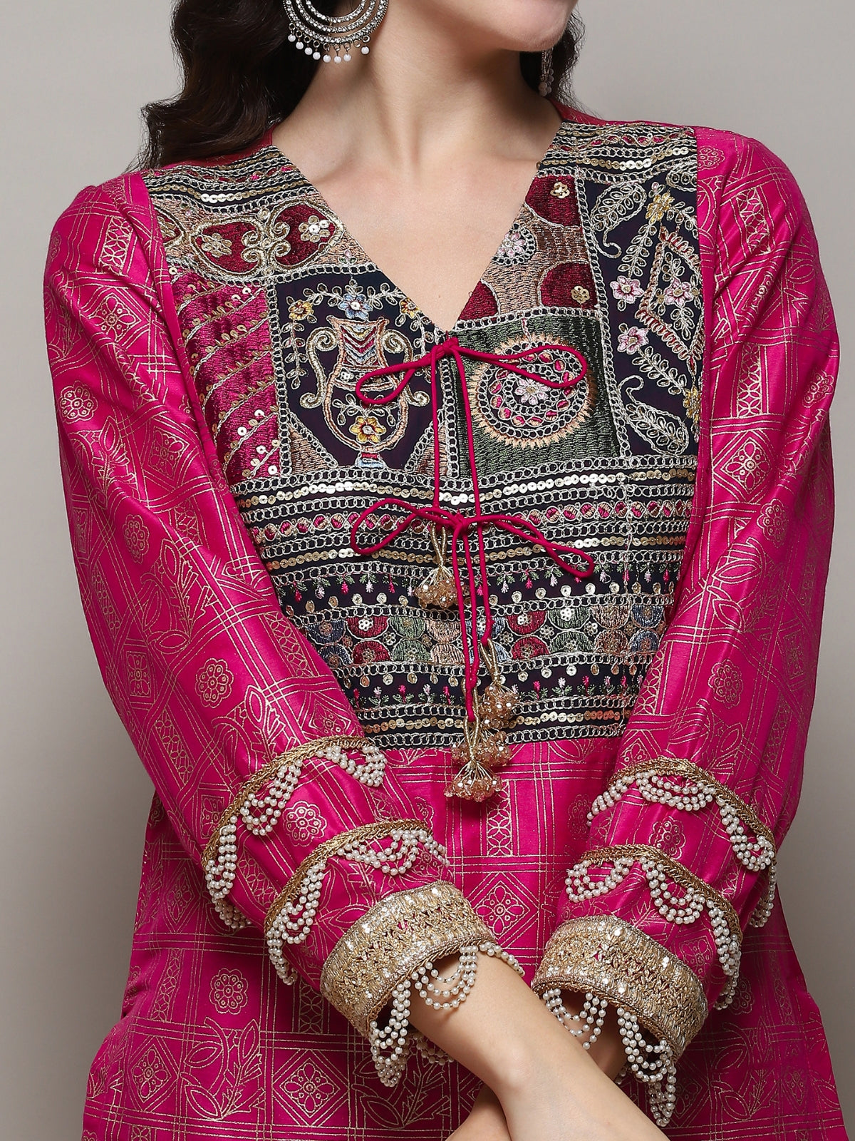 Rani pink Azra kurta, garara & dupatta