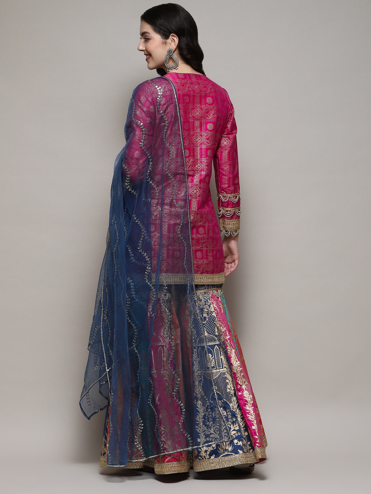 Rani pink Azra kurta, garara & dupatta