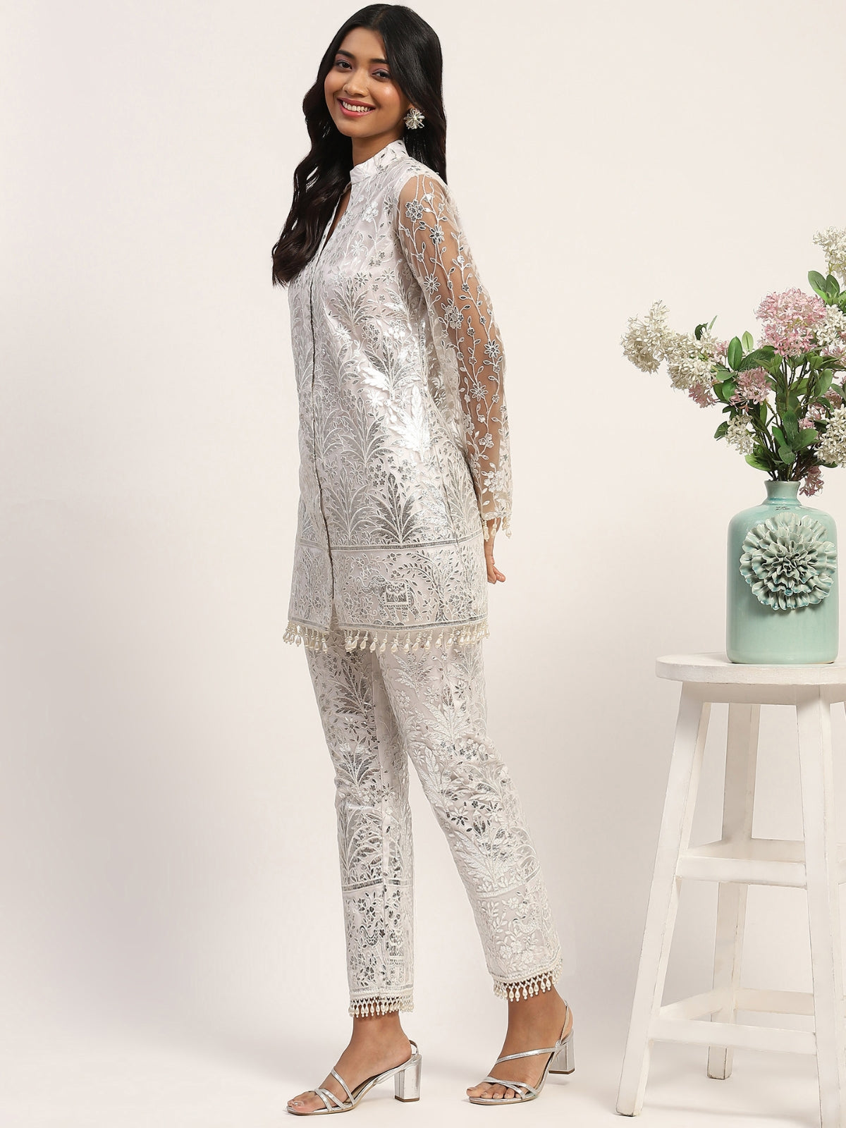 White Azra kurta with pant