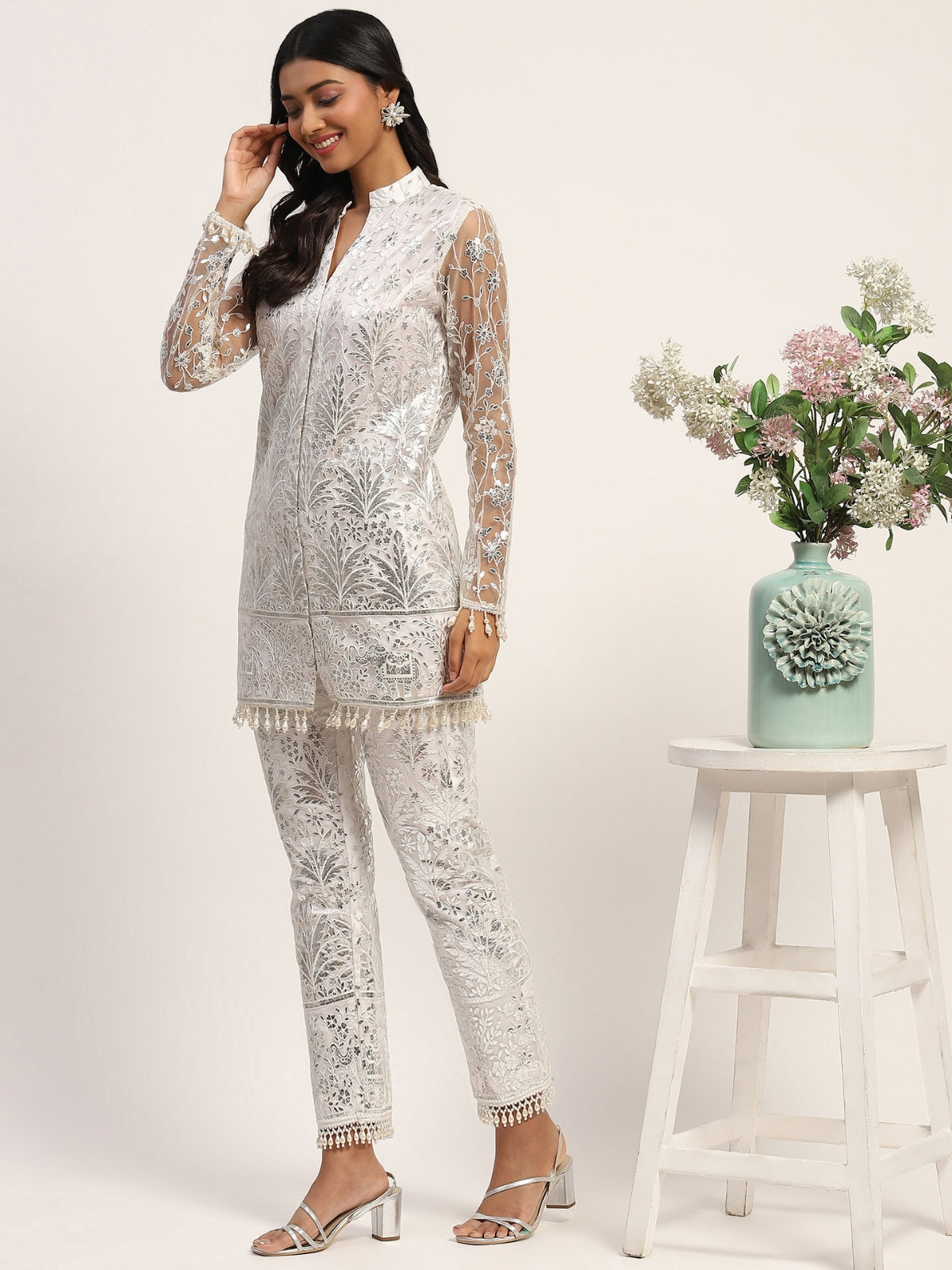 White Azra kurta with pant