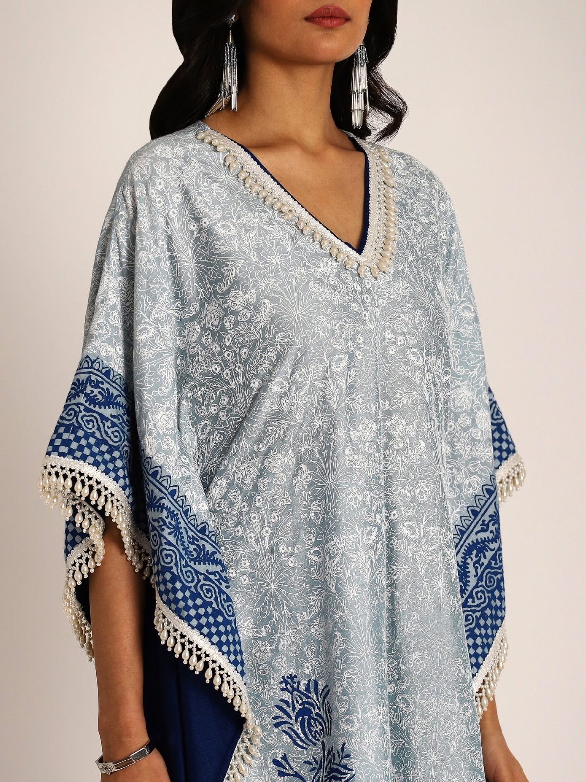 Blue Falak Kaftan With Pant