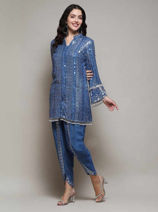 Blue Azra kurta with tulip