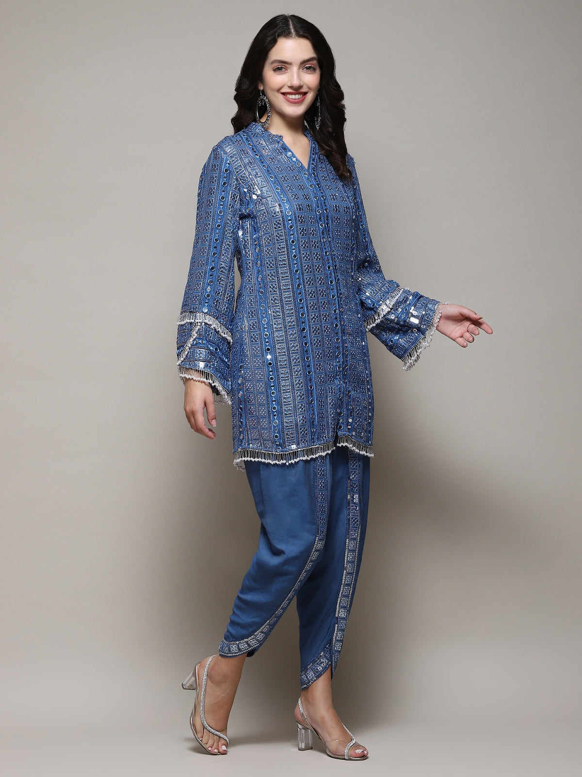 Blue Azra kurta with tulip