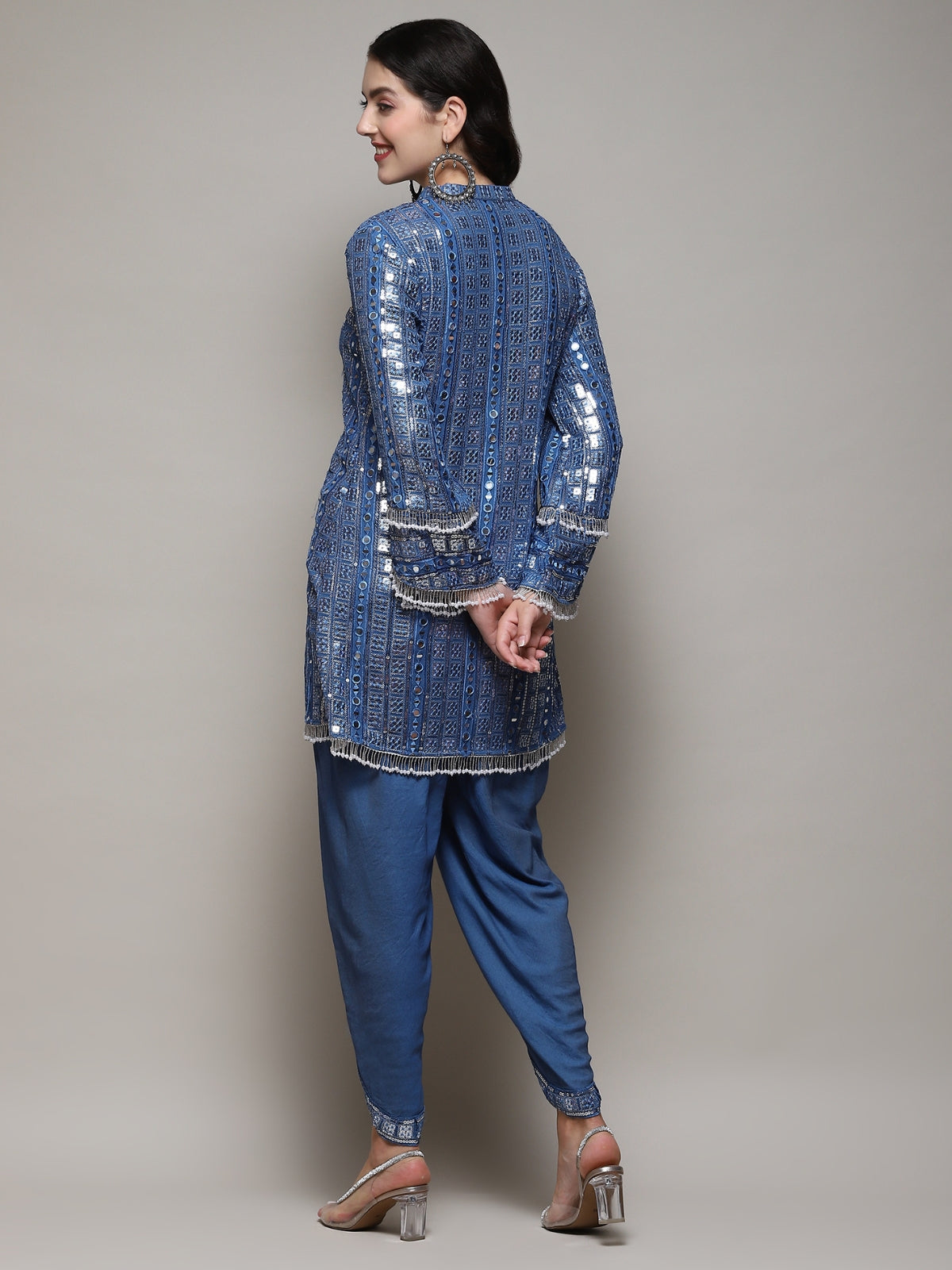 Blue Azra kurta with tulip