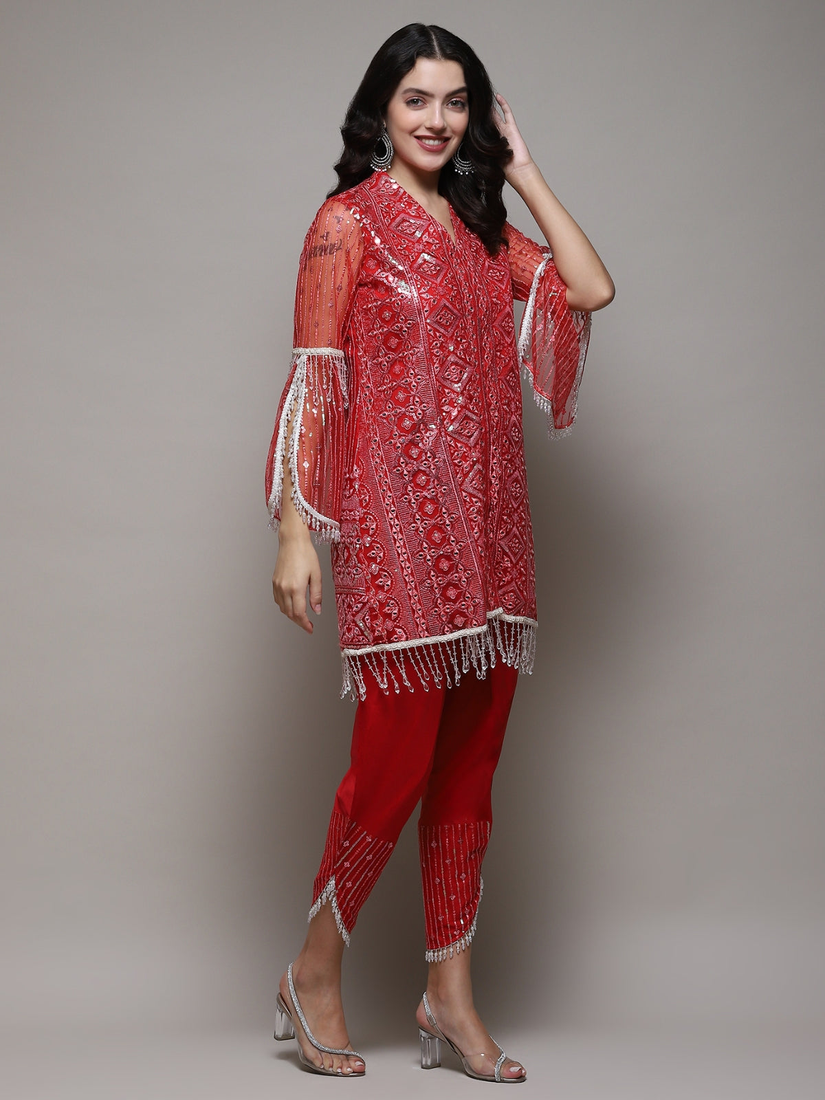 Red Azra kurta with pant