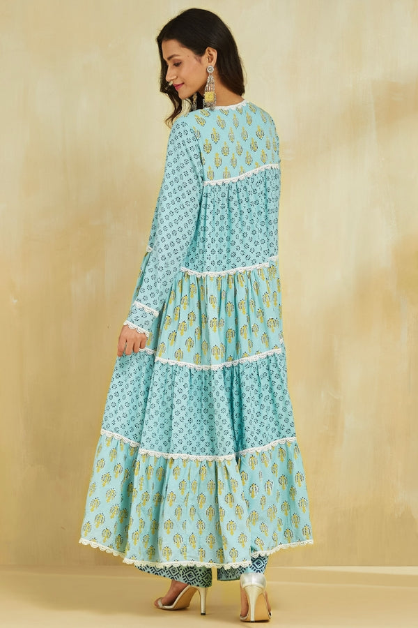 Firoza Kurta With Plazo And Dupatta
