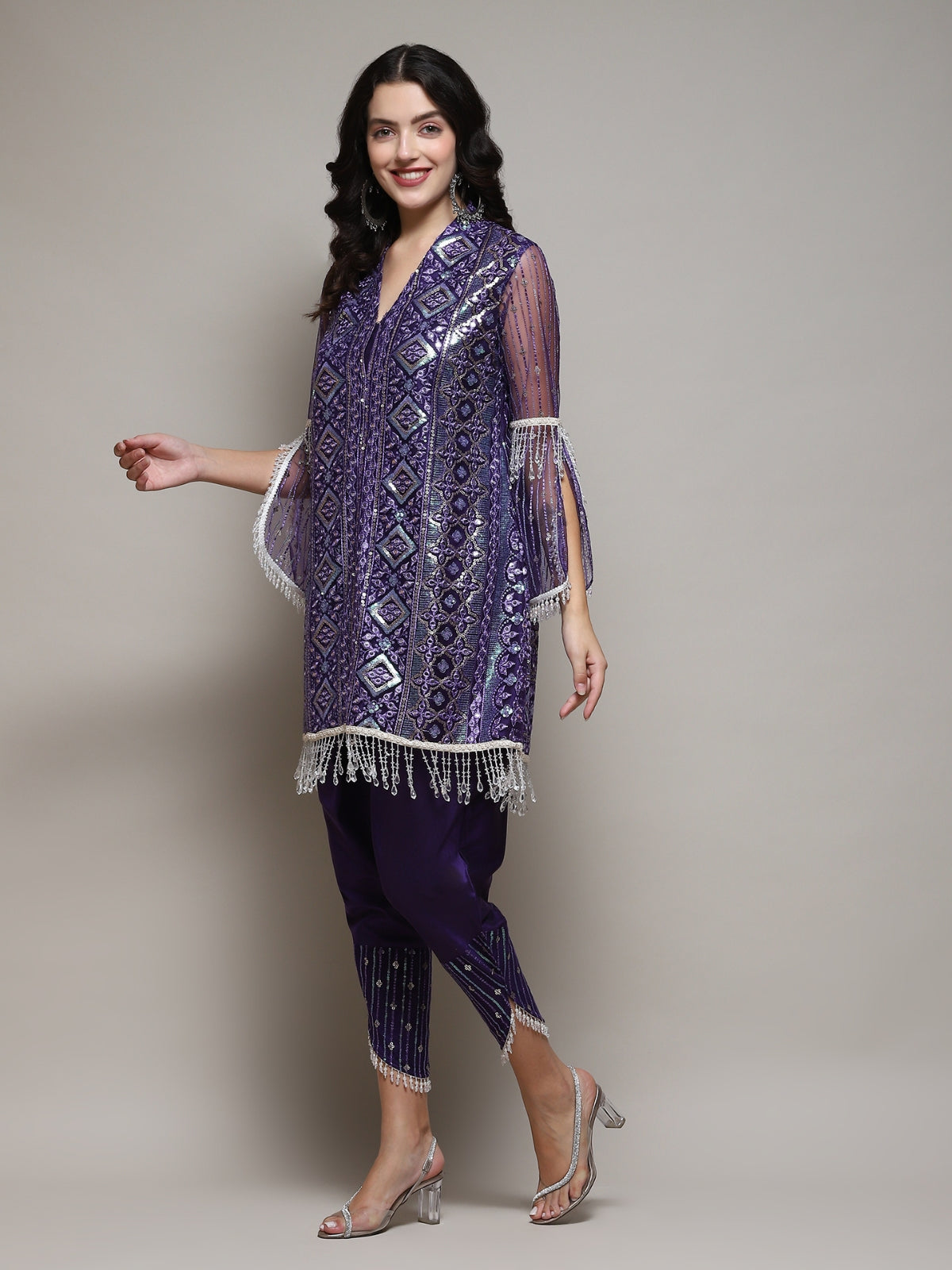 Purple Azra kurta with pant