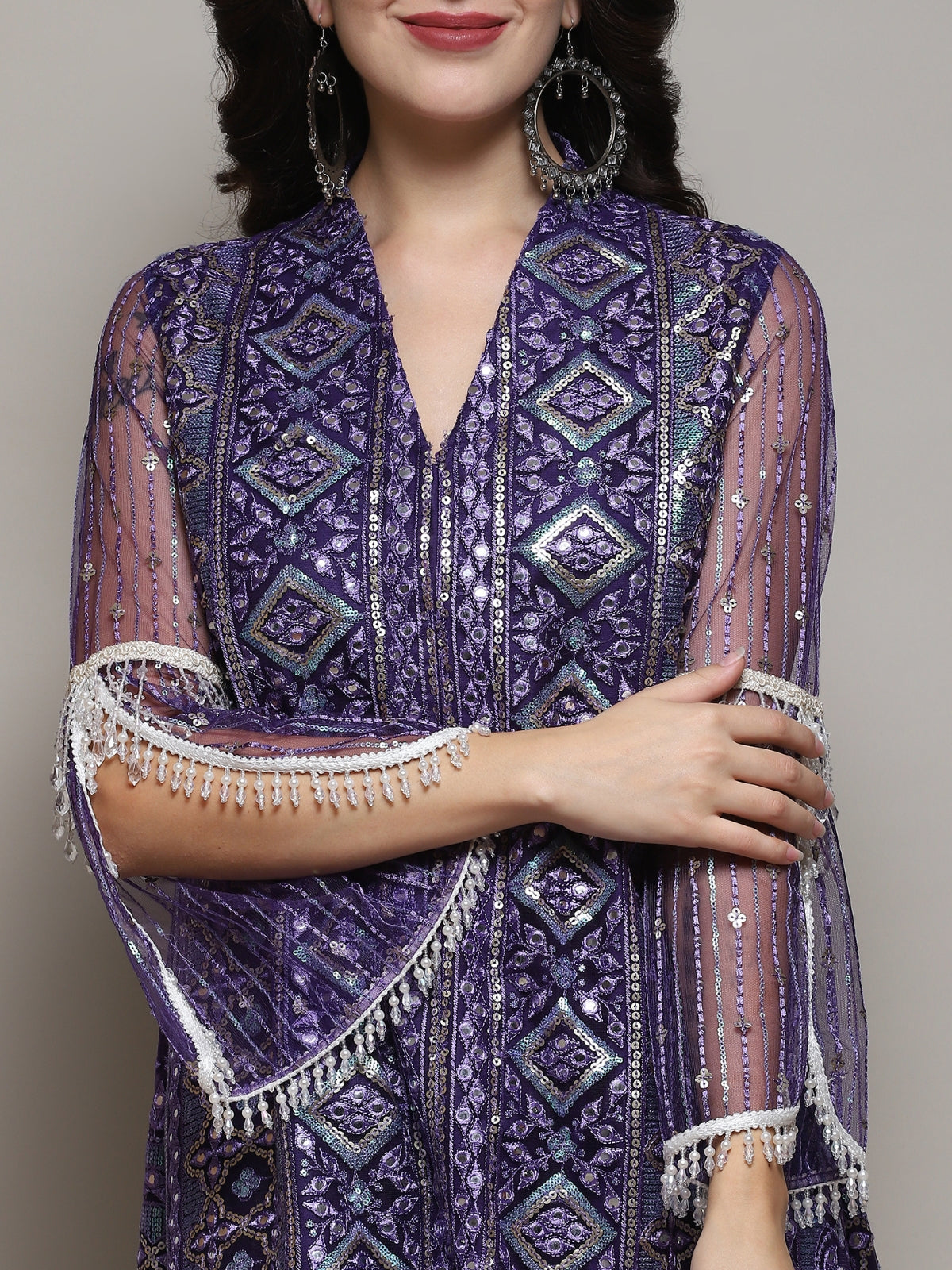 Purple Azra kurta with pant