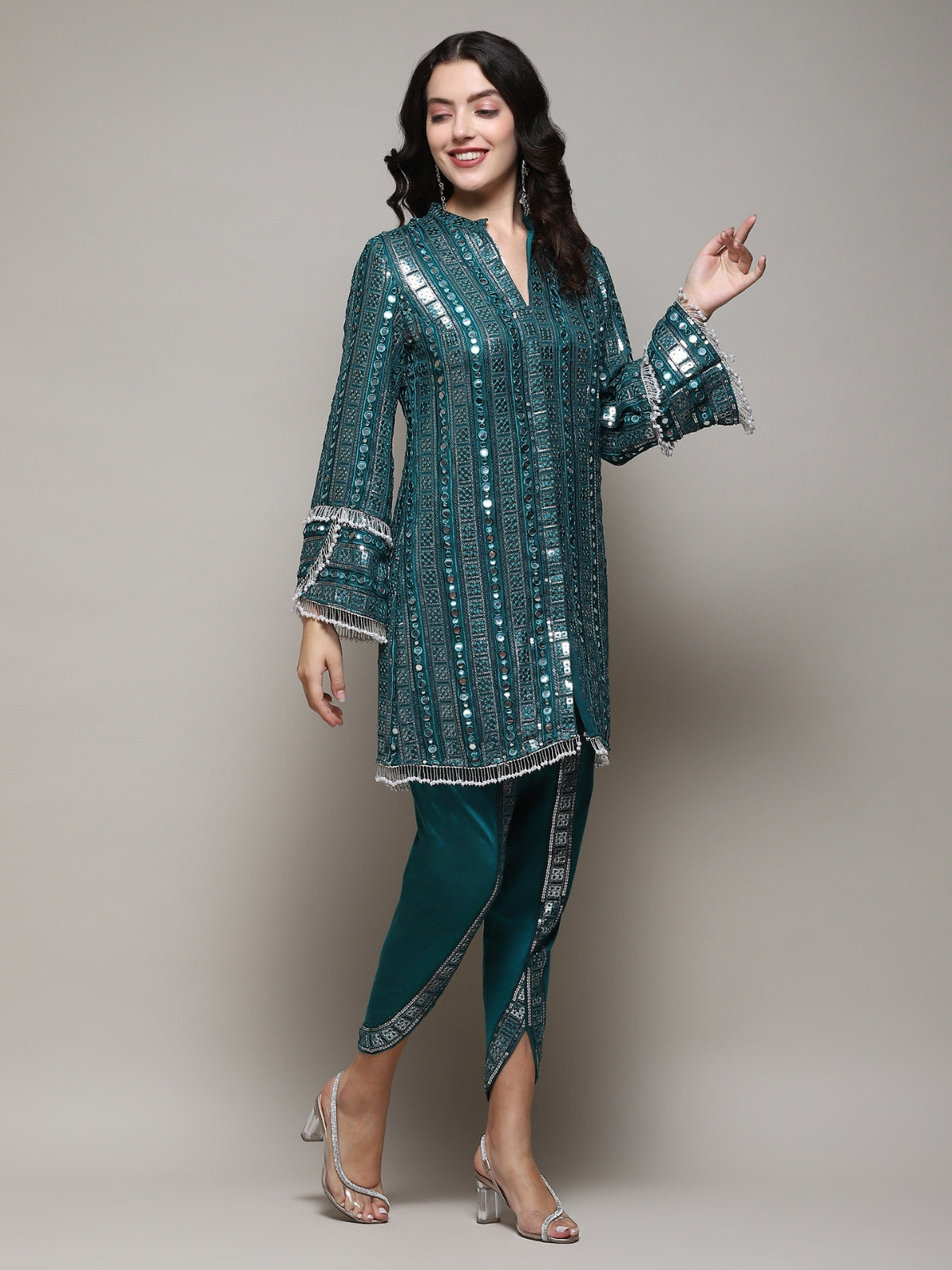 Emerald Green Azra kurta with Tulip