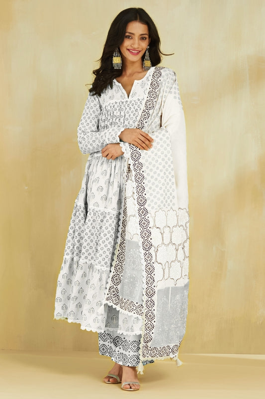 Firoza Kurta With Plazo And Dupatta