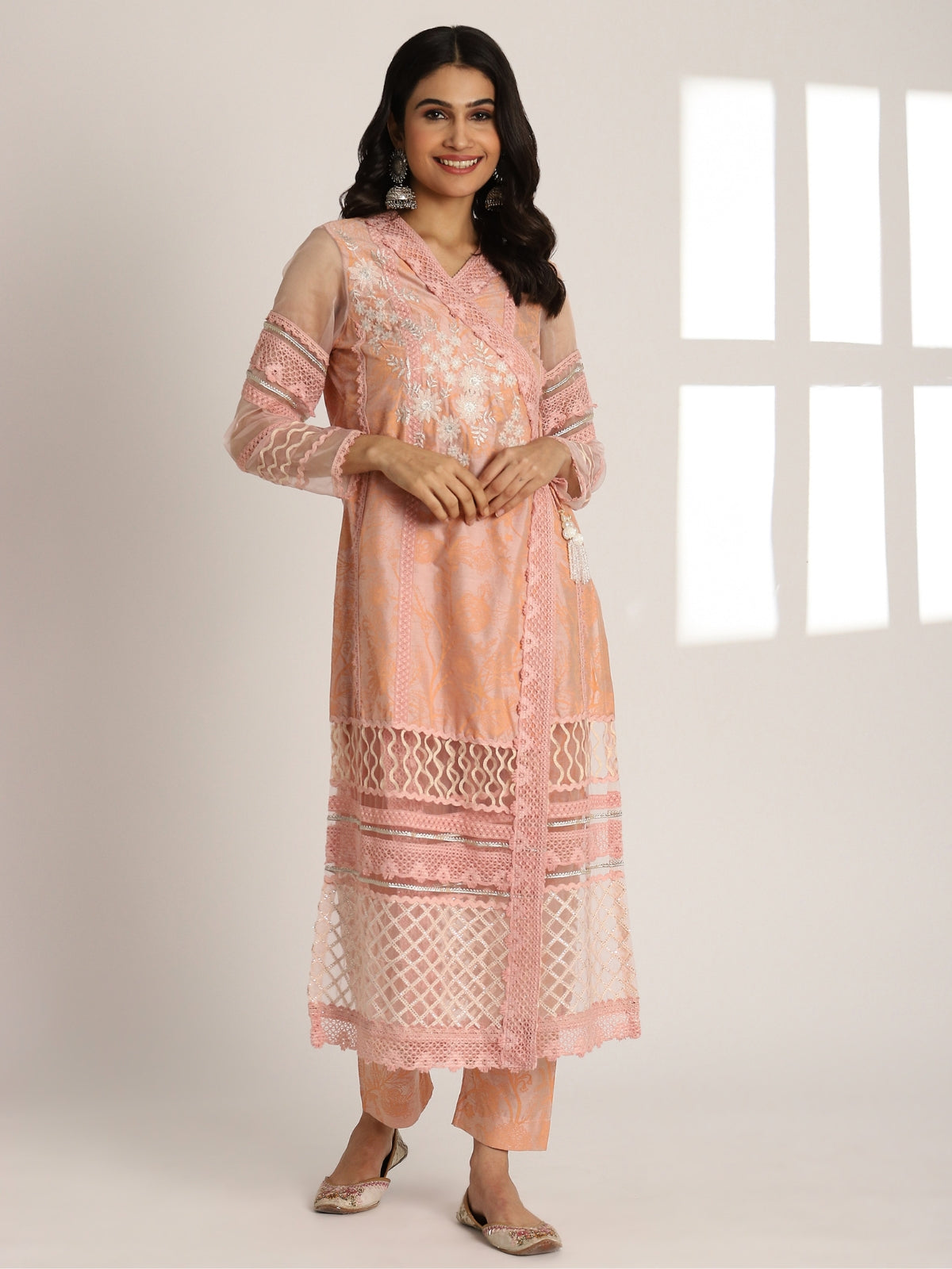 Falak Angrakha Kurta With Pant And Dupatta