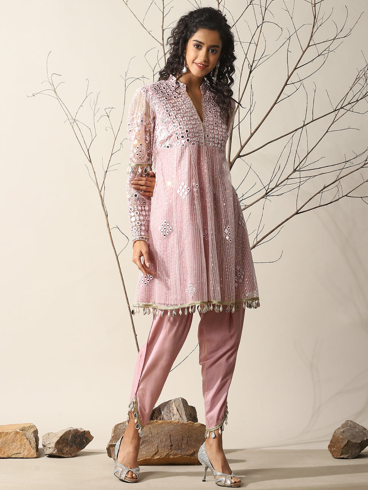 Lilac Rahat Kurta With Tulip